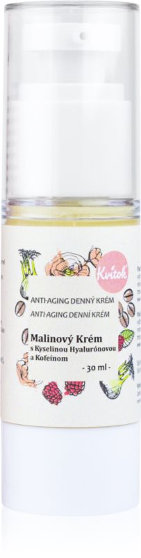 Kvitok Raspberry Cream with Caffeine crema de zi pentru ten matur 40+ 30 ml