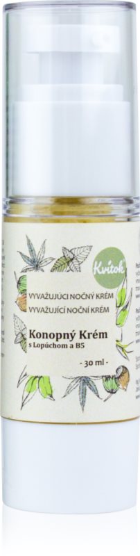 Kvitok Cream with Cannabis Oil with Burdock and B5 crema de noapte pentru ten gras 30 ml