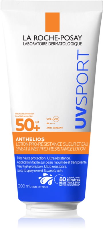 La Roche-Posay Anthelios UV Sport Sweat & Wet Pro-Resistance Lotion Protectie solara cu factor foarte mare, rezistenta la apa, pentru sportivi SPF 50+ 200 ml