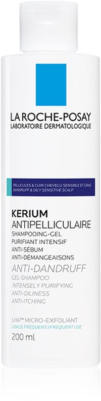 La Roche-Posay Kerium Anti-Dandruff șampon exfoliant pentru par gras si cu matreata 200 ml