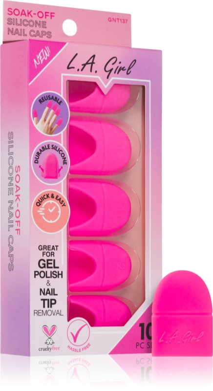 L.A. Girl Cosmetics Soak-Off dizolvant pentru lacul de unghii 10 buc