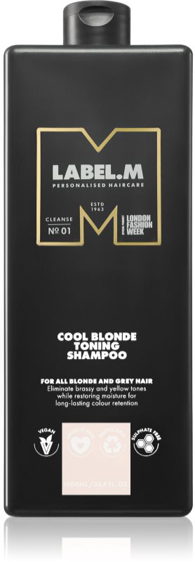 label.m Cool Blonde Toning Shampoo șampon neutralizeaza tonurile de galben 1000 ml