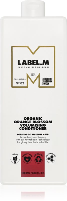 label.m Organic Orange Blossom Volumising Conditioner balsam pentru volum și rezistanță 1000 ml