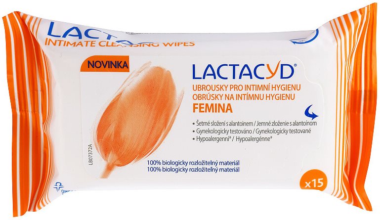 Lactacyd Femina servetele umede pentru igiena intima 15 buc