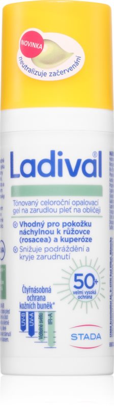 Ladival Sensitive gel-cremă cu efect de tonifiere pentru piele sensibila si inrosita SPF 50+ 50 ml