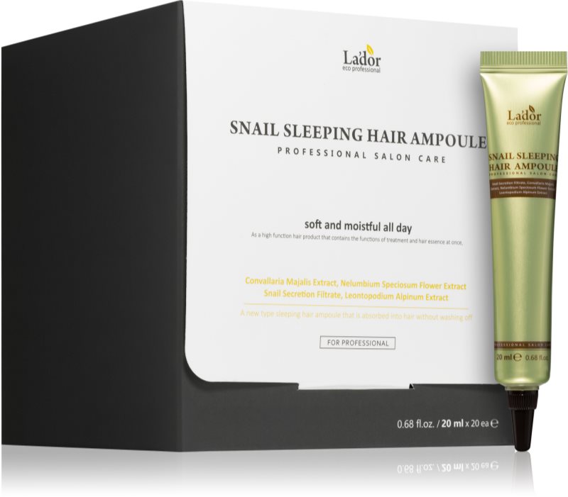 La'dor Snail Sleeping Hair Ampoule fiolă de noapte pentru par frumos si sanatos 20x20 ml