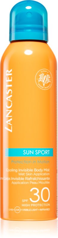 Lancaster Sun Sport Cooling Invisible Body Mist spray de corp răcoritor cu protecție solară SPF 30 (ocean friendly) 200 ml