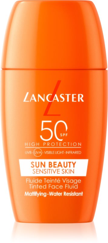 Lancaster Sun Sensitive Tinted Mattifying Fluid emulsie mata rezistent la apa SPF 50 30 ml