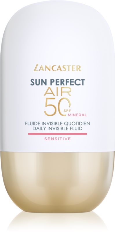 Lancaster Sun Perfect Air 50 Sensitive Mineral lichid protector ultra ușor pentru piele sensibila cu tendinte de inrosire SPF 50 40 ml