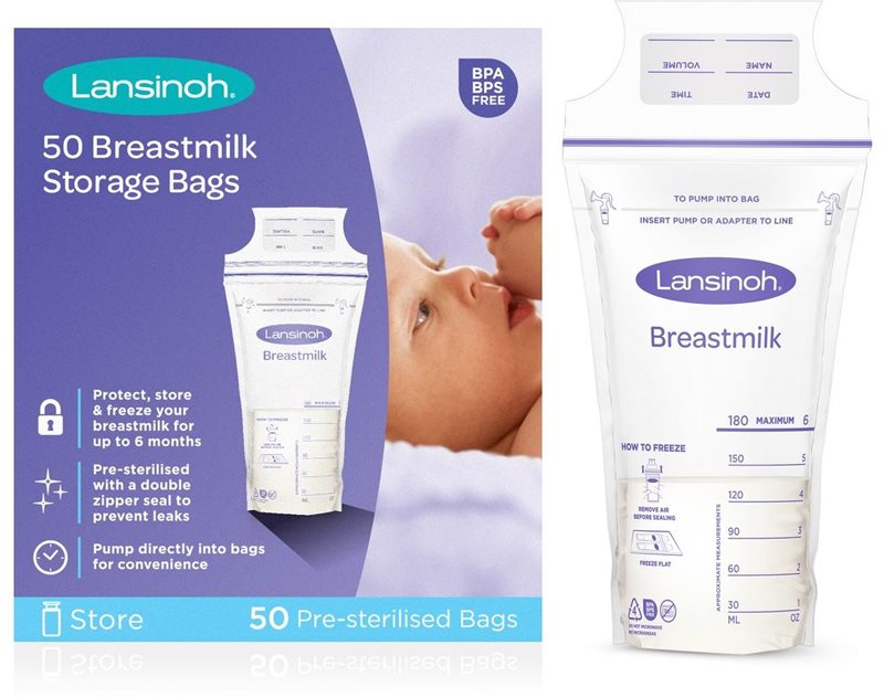 Lansinoh Breastfeeding Breastmilk Storage Bags sac pentru păstrarea laptelui matern
