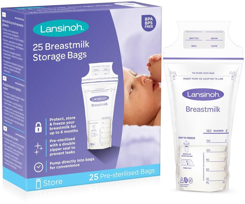 Lansinoh Breastfeeding Breastmilk Storage Bags sac pentru păstrarea laptelui matern