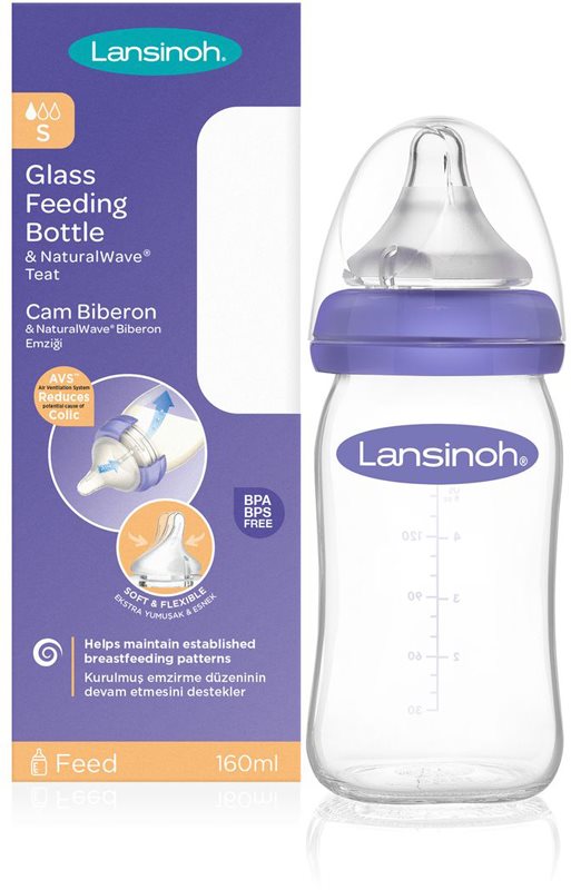Lansinoh NaturalWave Glass biberon pentru sugari