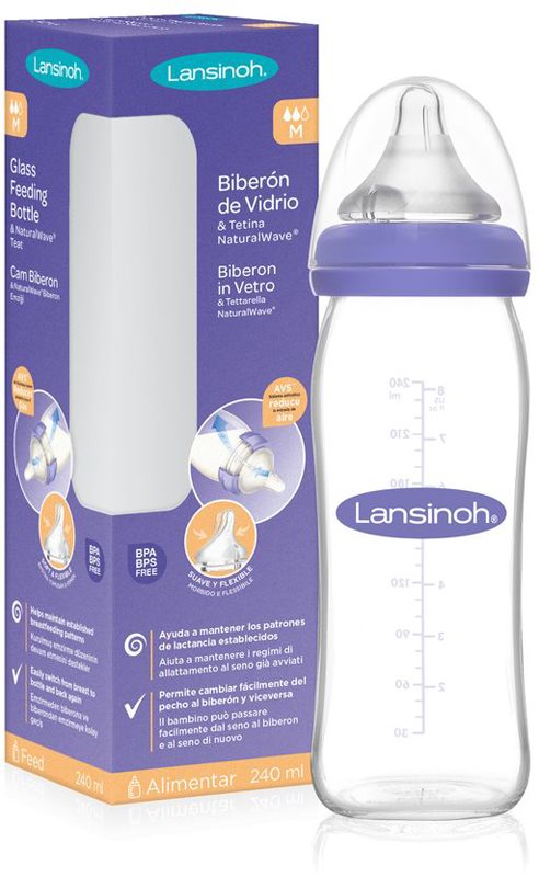Lansinoh NaturalWave Glass biberon pentru sugari