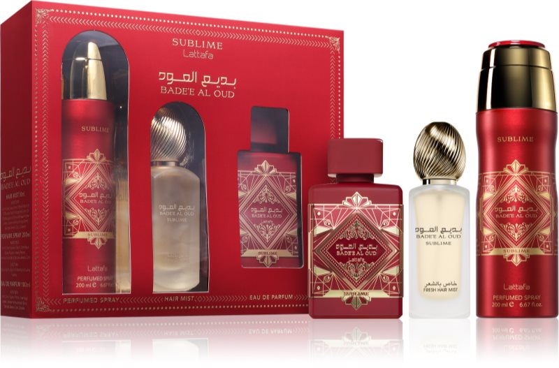 Lattafa Badee Al Oud Sublime set cadou unisex 3 buc