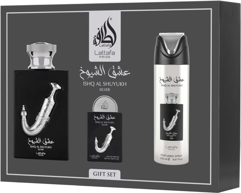 Lattafa Pride Ishq Al Shuyukh Silver set cadou unisex 1 buc