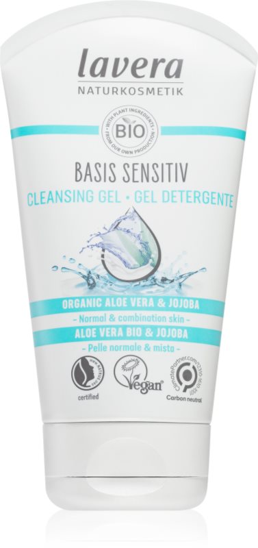 Lavera Basis Sensitiv gel de curățare blând pentru piele normală și mixtă 125 ml