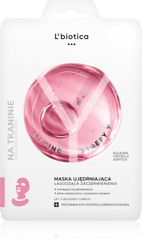 L’biotica Lifting Y Zone masca cu efect de lifting si fermitate pentru fata si decolteu 1 buc