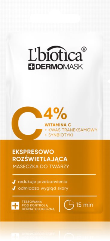 L’biotica DermoMask C 4% masca pentru albirea tenului 8 ml
