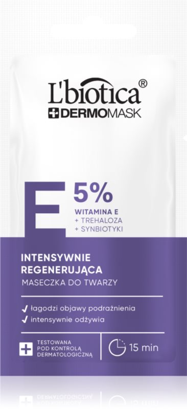 L’biotica DermoMask E 5% Masca regeneratoare faciale 8 ml
