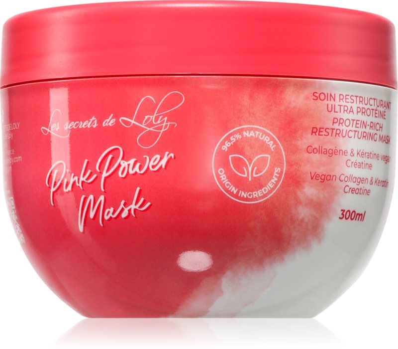 Les Secrets De Loly Pink Power Mask masca regeneratoare pentru par ondulat si cret 300 ml
