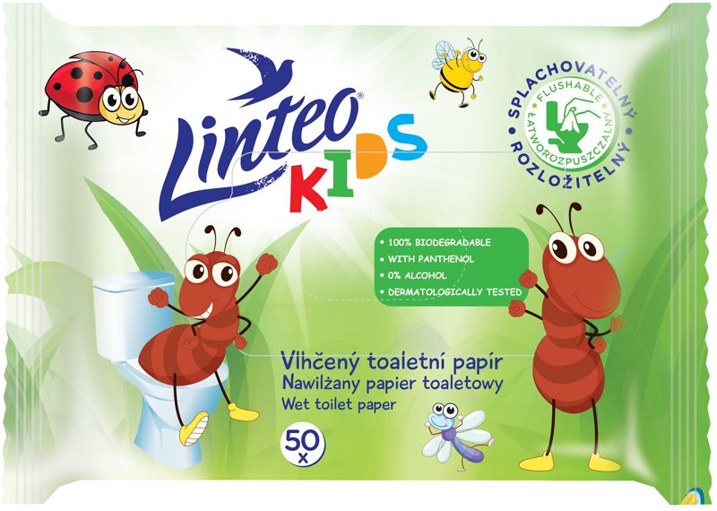 Linteo Kids Wet Toilet Paper hârtie igienică umedă pentru copii 50 buc