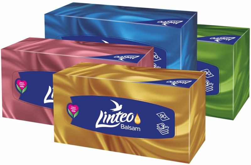 Linteo Paper Tissues Three-ply Paper, 90 pcs per box batiste de hârtie balsam 90 buc