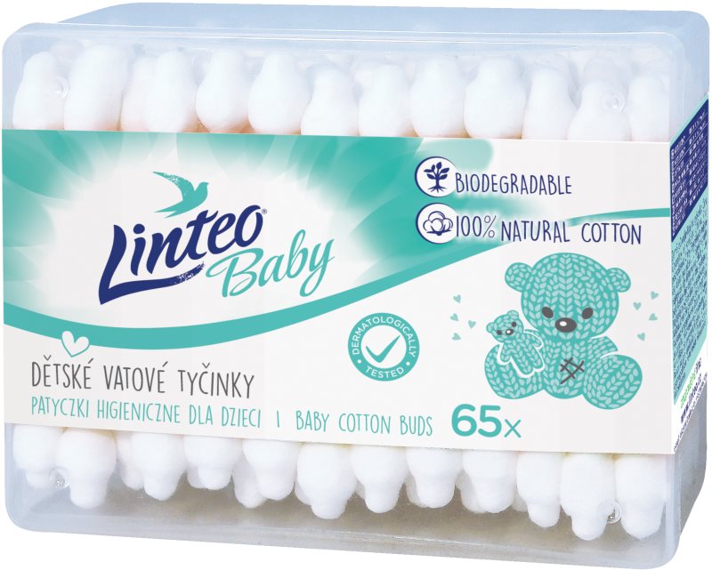 Linteo Baby bețișoare din bumbac pentru copii 65 buc