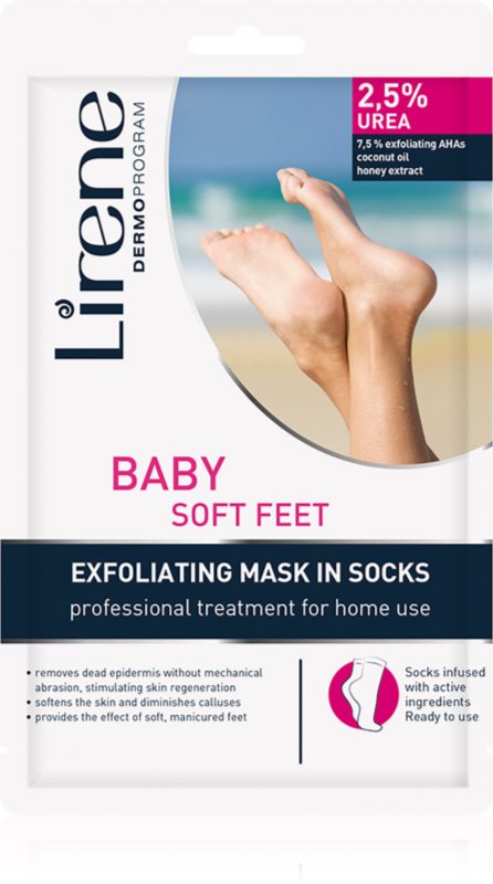 Lirene Foot Care sosete exfoliante pentru hidratarea picioarelor 2,5% Urea 1 pereche