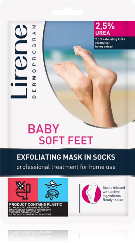 Lirene Foot Care sosete exfoliante pentru hidratarea picioarelor 2,5% Urea 1 pereche