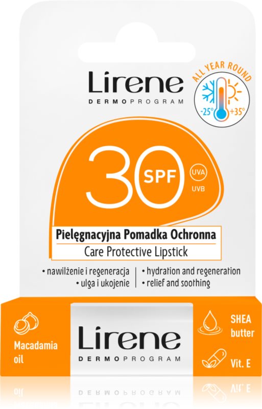 Lirene Care Protective Lipstick balsam de buze protector cu efect de hidratare SPF 30 4.6 g