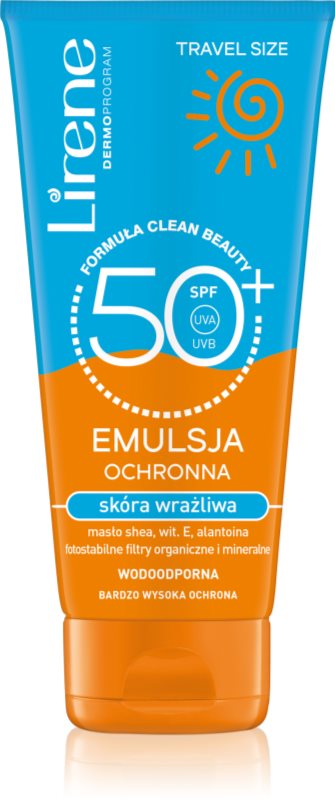 Lirene Sun care emulsie protectoare calmantă pentru piele sensibilă SPF 50+ 90 ml