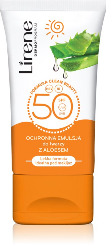 Lirene Sun care emulsie protectoare de zi pentru fata si decolteu aloe vera spf 50 50 ml