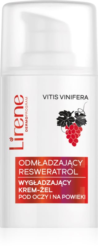 Lirene Rejuvenating Care Resveratrol Smoothing Eye & Eyelid Cream-Gel crema pentru ochi cu efect de reintinerire împotriva ridurilor și a cearcănelor întunecate 15 ml