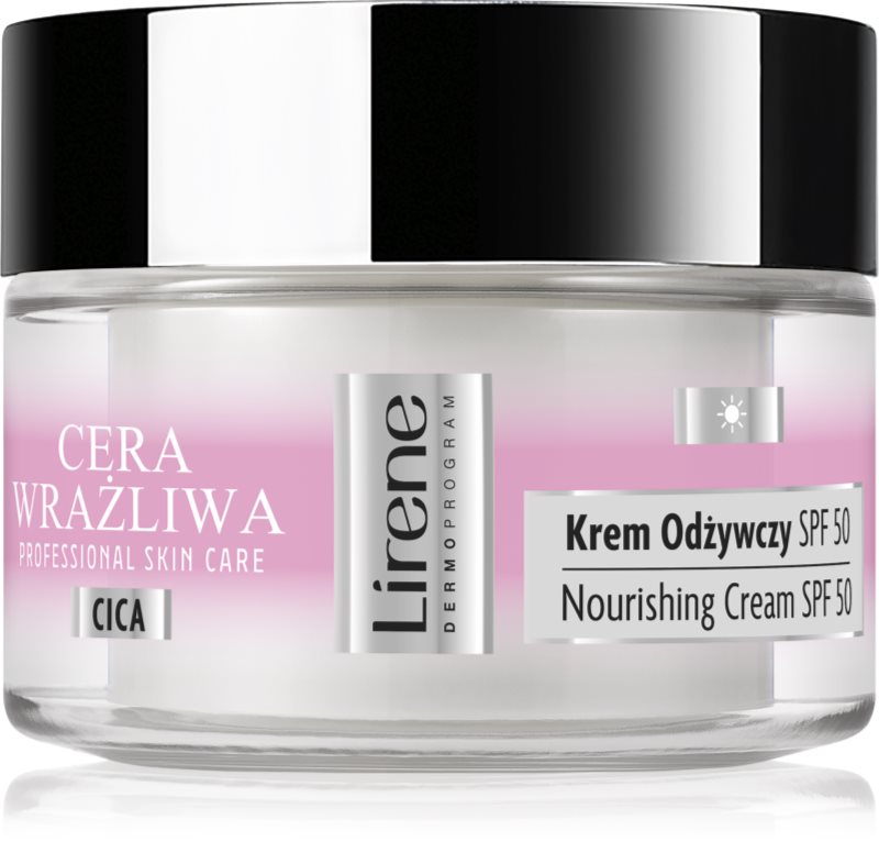 Lirene Sensitive skin cremă hidratantă pentru piele sensibilă SPF 50 50 ml