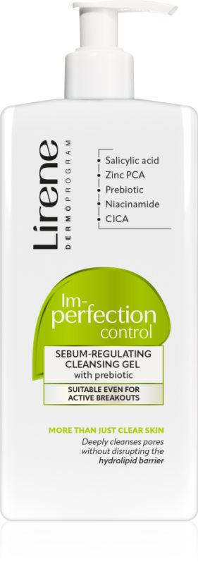 Lirene Imperfection Control Cleansing Gel gel de curățare blând pentru ten gras si problematic 300 ml