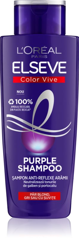 L’Oréal Paris Elseve Color-Vive Purple șampon pentru neutralizarea tonurilor de galben 200 ml