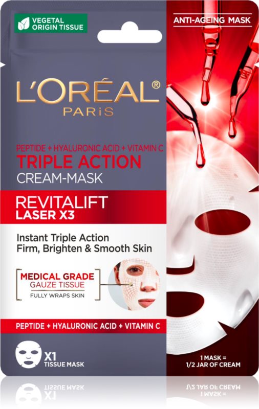 L’Oréal Paris Revitalift Laser X3 masca pentru celule împotriva îmbătrânirii pielii 28 g