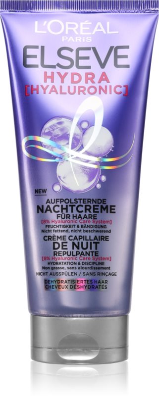 L’Oréal Paris Elseve Hyaluron Plump crema de noapte hidratanta pentru păr 200 ml