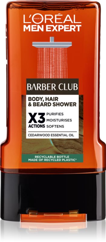 L’Oréal Paris Men Expert Barber Club Gel de duș pentru bărbați pentru păr, barbă și corp 300 ml