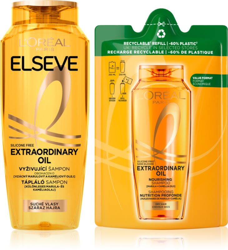 L’Oréal Paris Elseve Extraordinary Oil sampon hranitor pentru par uscat 2 buc
