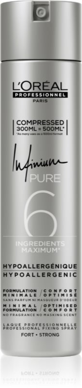 L’Oréal Professionnel Infinium Pure Spray de păr hipoalergenic fixare puternică fără parfum 300 ml