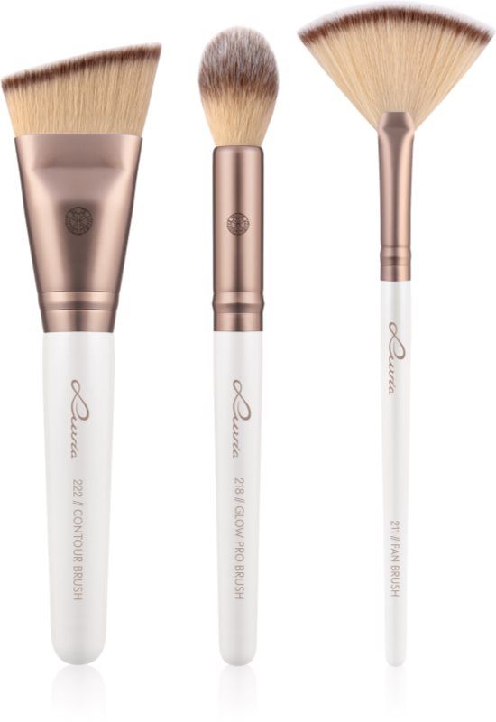Luvia Cosmetics Highlight & Contour Set set de pensule cu husă