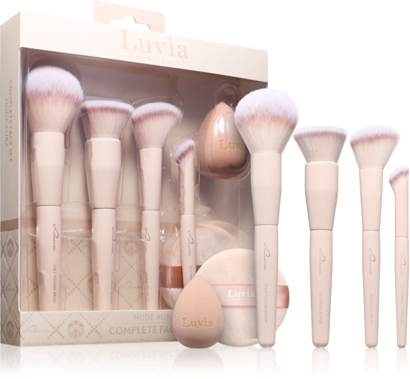 Luvia Cosmetics Complete Face Set Nude Aura set perii machiaj