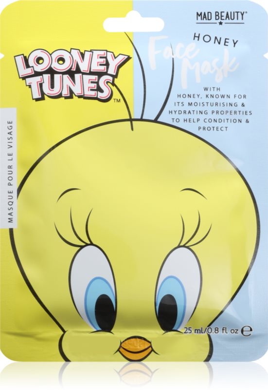 Mad Beauty Looney Tunes Tweety mască textilă hidratantă cu efect calmant 25 ml