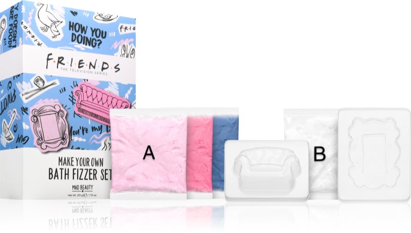 Mad Beauty Friends set pentru fabricarea bombelor de baie efervescente parfum Coconut & Pomegranate & Raspberry