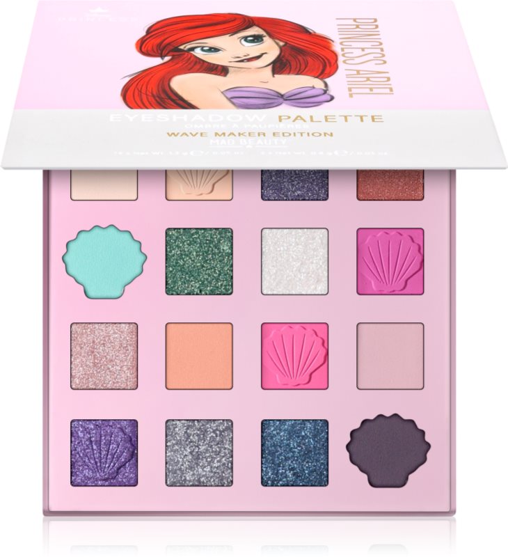Mad Beauty Disney Princess Ariel paletă cu farduri de ochi 19.8 g