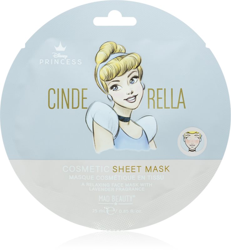 Mad Beauty Disney Princess Cinderella mască textilă calmantă cu esente de lavanda 25 ml