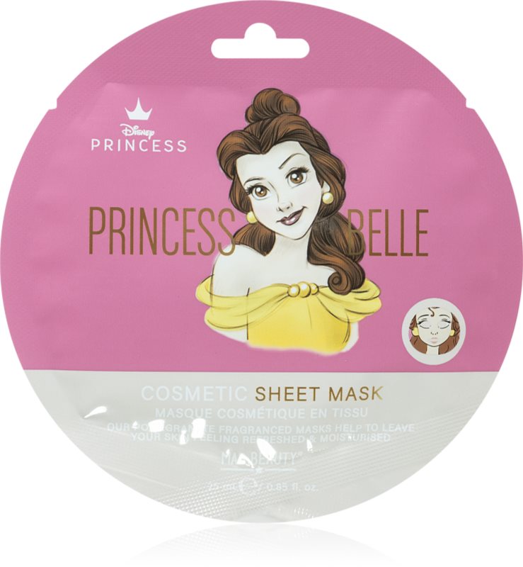 Mad Beauty Disney Princess Belle mască textilă hidratantă 25 ml