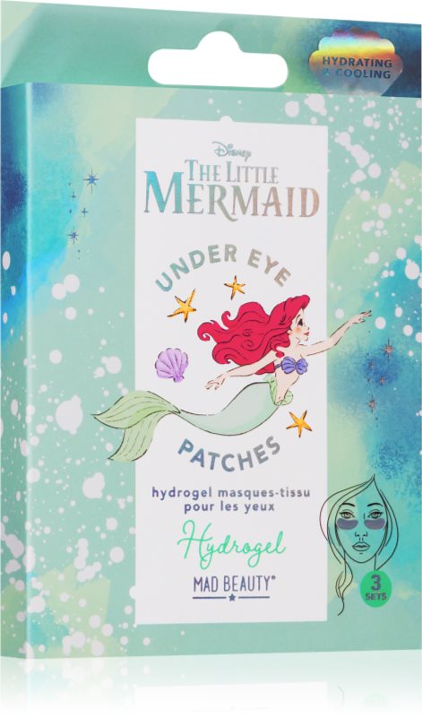 Mad Beauty The Little Mermaid masca de hidratare si luminozitate zona ochilor 3x2 buc