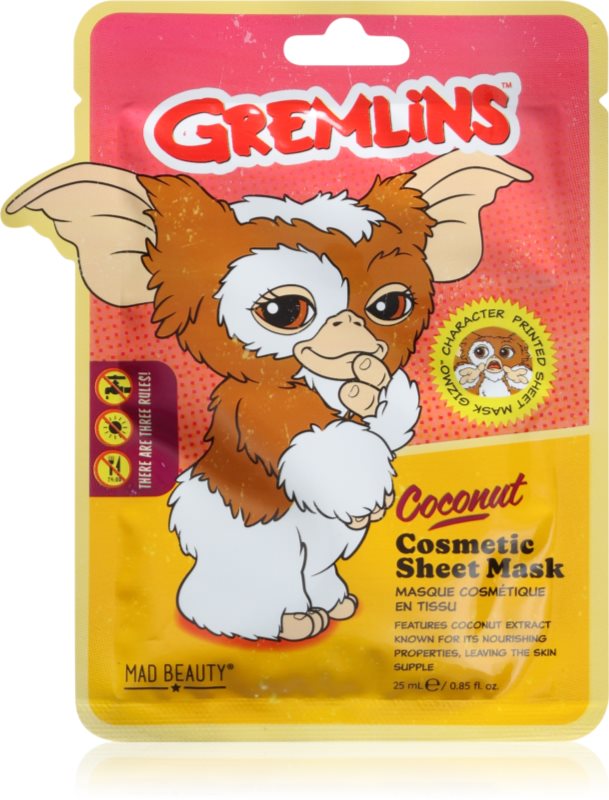 Mad Beauty Gremlins mască textilă hidratantă cu acid hialuronic 25 ml